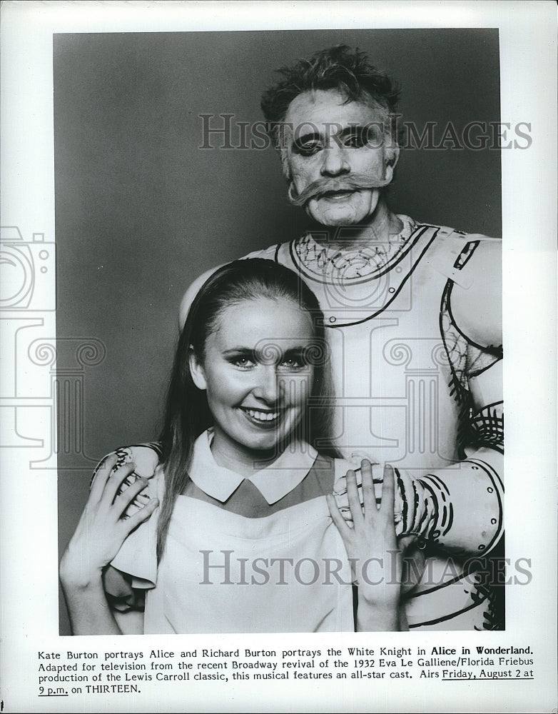 1983 Press Photo Kate Burton & Richard Burton Star In "Alice In Wonderland" - Historic Images