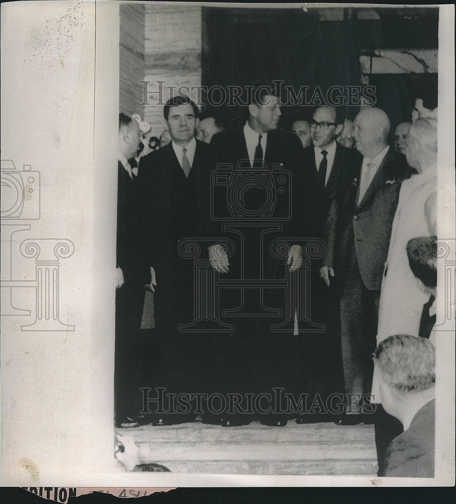 1961 Press Photo Nikita Krushchev and President Kennedy With Andrei Gromyko - Historic Images