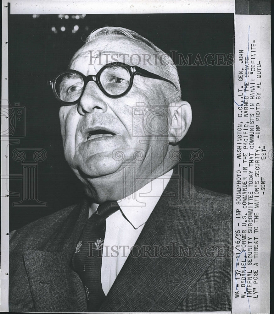 1956 Press Photo Lt. Gen. John O&#39;Daniel in Washington D.C. - Historic Images