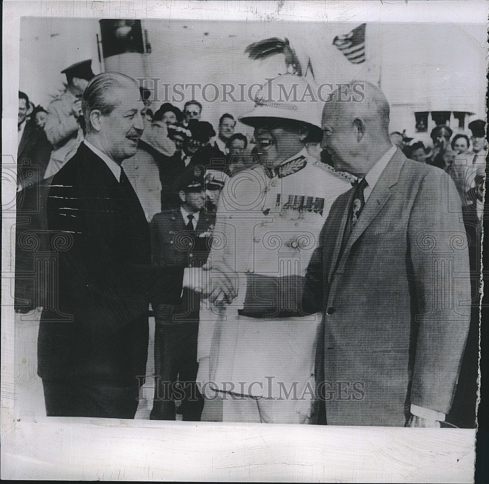 1957 Press Photo British Prime Minister Harold Macmillan President Eisenhower - Historic Images