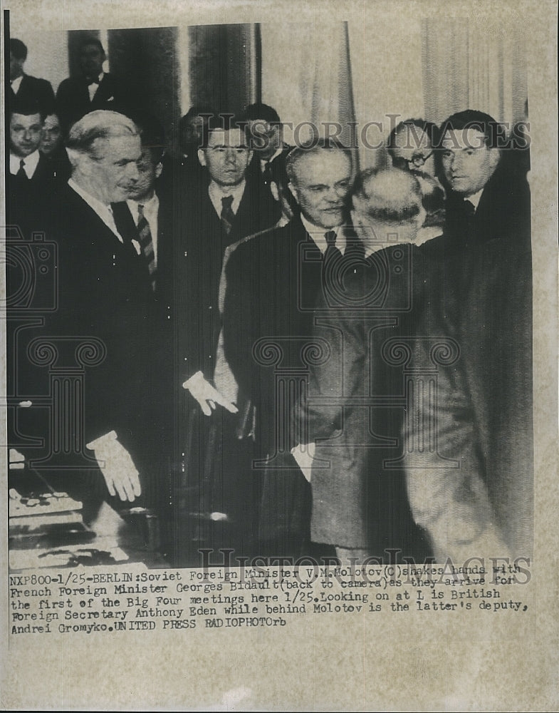 Press Photo Foreign Minister V.M. Molotov French Foreign minister Georges Bidaul - Historic Images