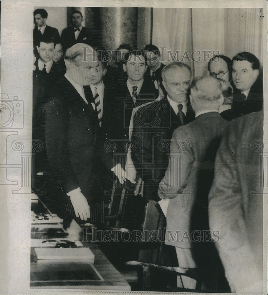 1954 Press Photo V.M. Molotov, Georges Bidault, Anthony Eden, Andrei Gromyko - Historic Images