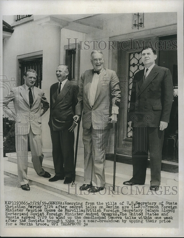 1959 Press Photo Maurice Couve de Murville, Selwyn Lloyd, Christian Herter, etc - Historic Images