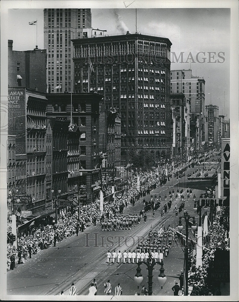 1937 Press Photo Moslem Drill Team Marches In Parade - Historic Images