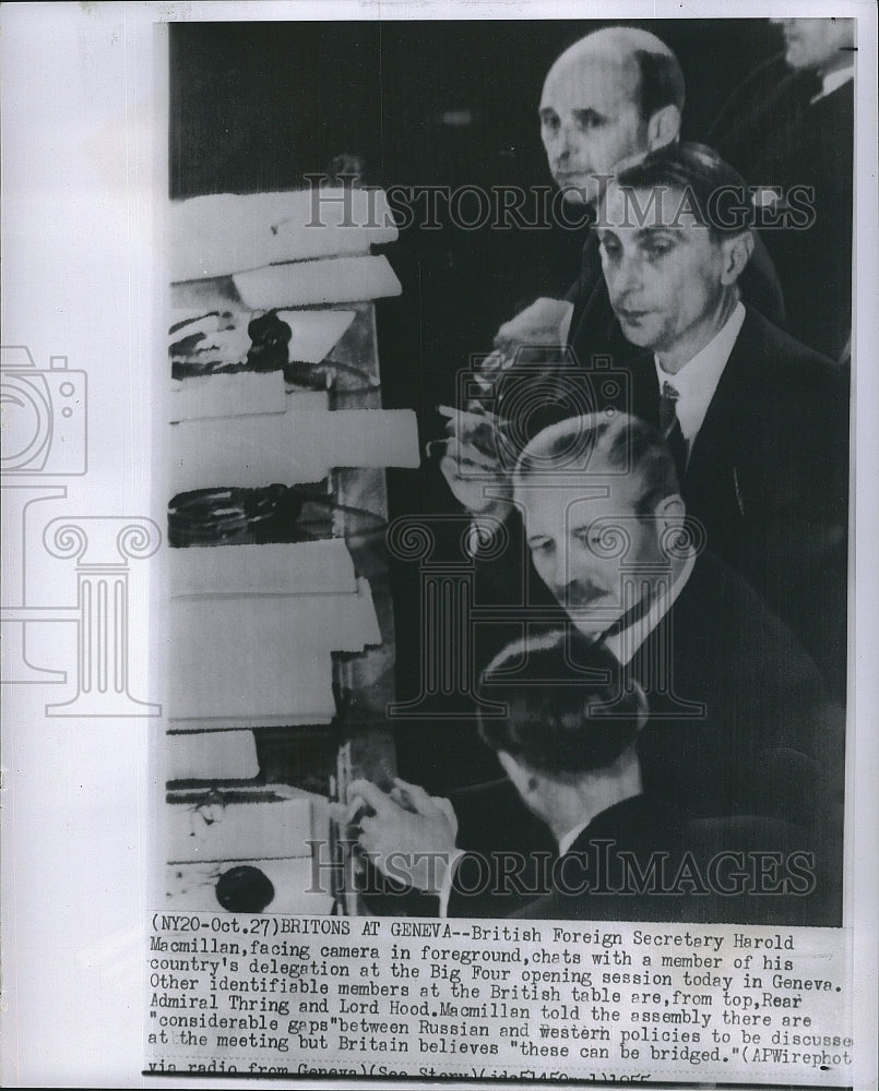 1955 Press Photo British Delegation Attends Big Four Meeting In Geneva - Historic Images