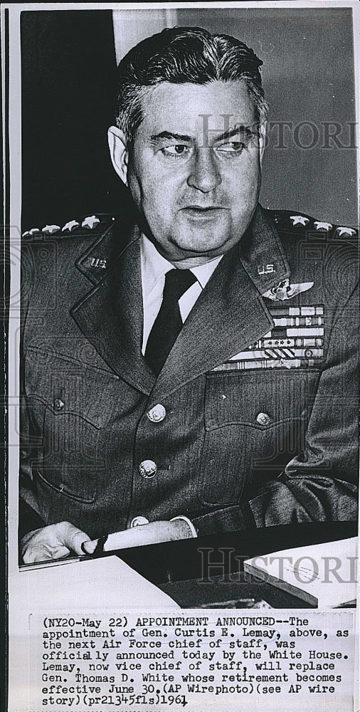 1961 Press Photo Air Force Chief of Staff Gen Curtis LeMay - Historic Images