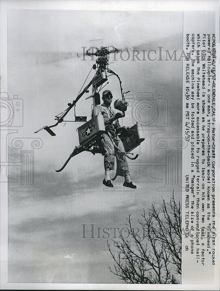 1957 Press Photo Rotor-Craft portable helicopter - Historic Images