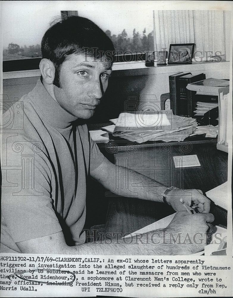 1969 Press Photo  Ronald Ridenhour, ex GI triggered investigation in Vietnam - Historic Images