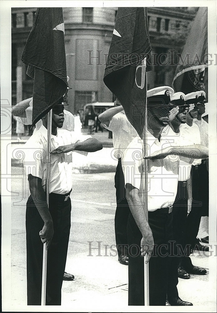 1977 Press Photo Graduation Day US Navy recruits - Historic Images