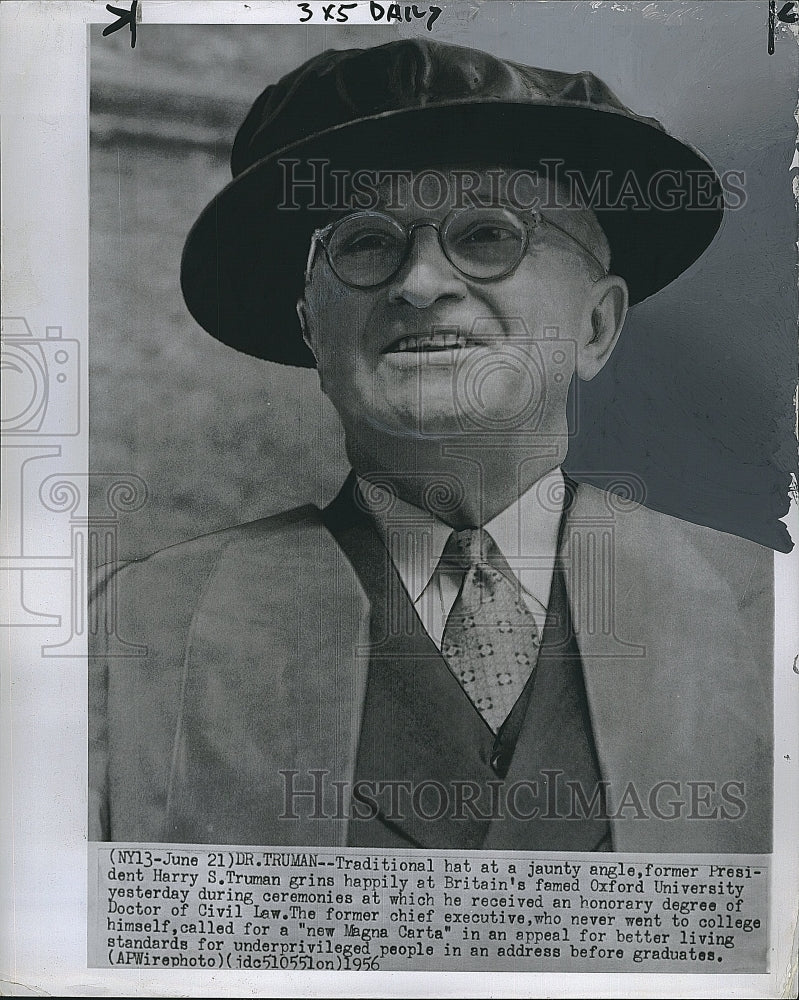 19569 Press Photo Former President Harry S Truman at Oxford U in England - Historic Images