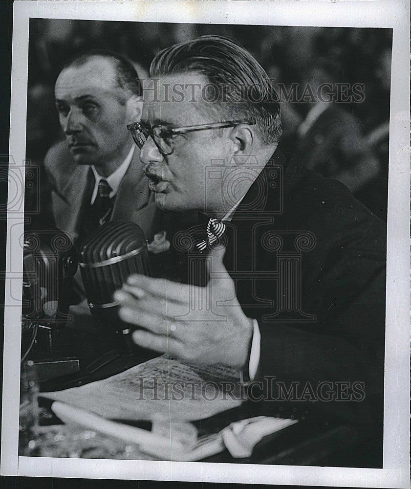 1947 Press Photo Elliott Roosevelt, US Military, Senate War Investigation - Historic Images