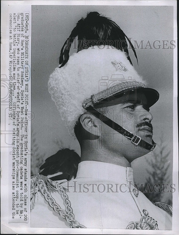 1957 Press Photo Graduate Syrian Army Officer from Hom&#39;s Military Academy - Historic Images