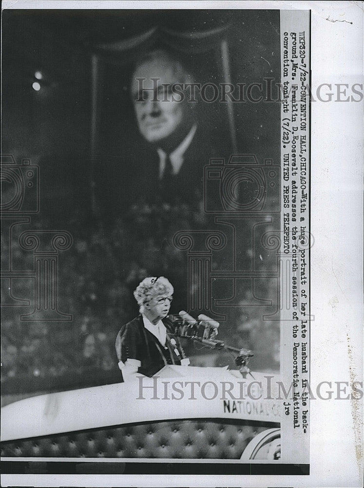 1952 Press Photo Mrs. Franklin D. Roosevelt, Wife Of US President, Democrat - Historic Images