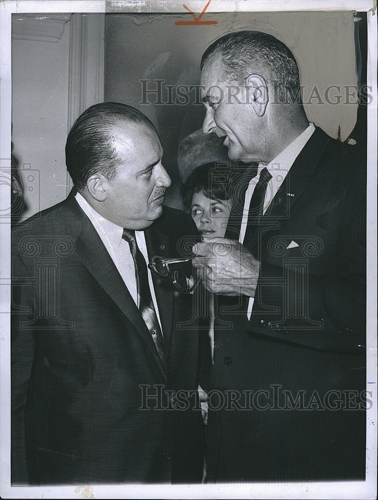 1961 Press Photo Vice President Johnson &amp;  Amb. Sevilla Sacasa of Nicaragua - Historic Images