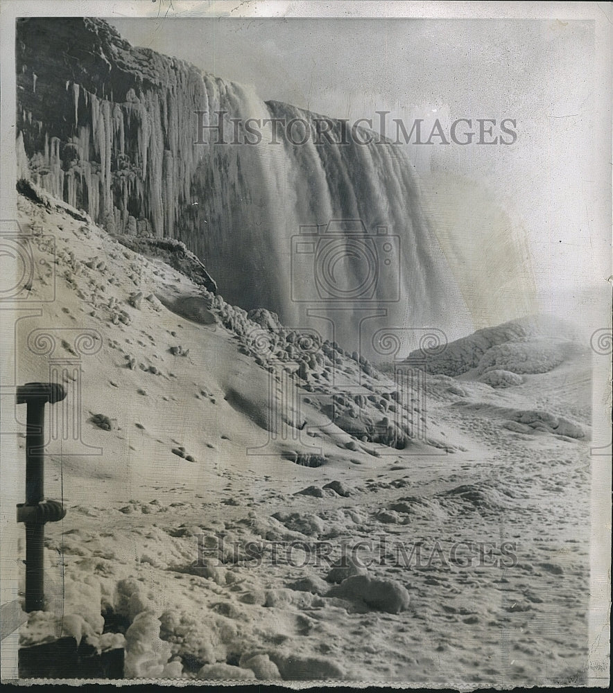 1954 Press Photo American Falls, Ice And Snow, Niagara Falls, New York - Historic Images