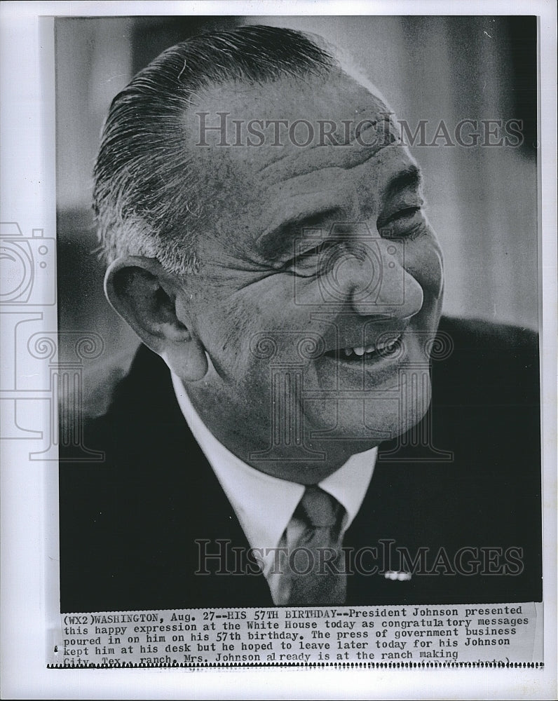 1965 Press Photo US President Lyndon B. Johnson - Historic Images