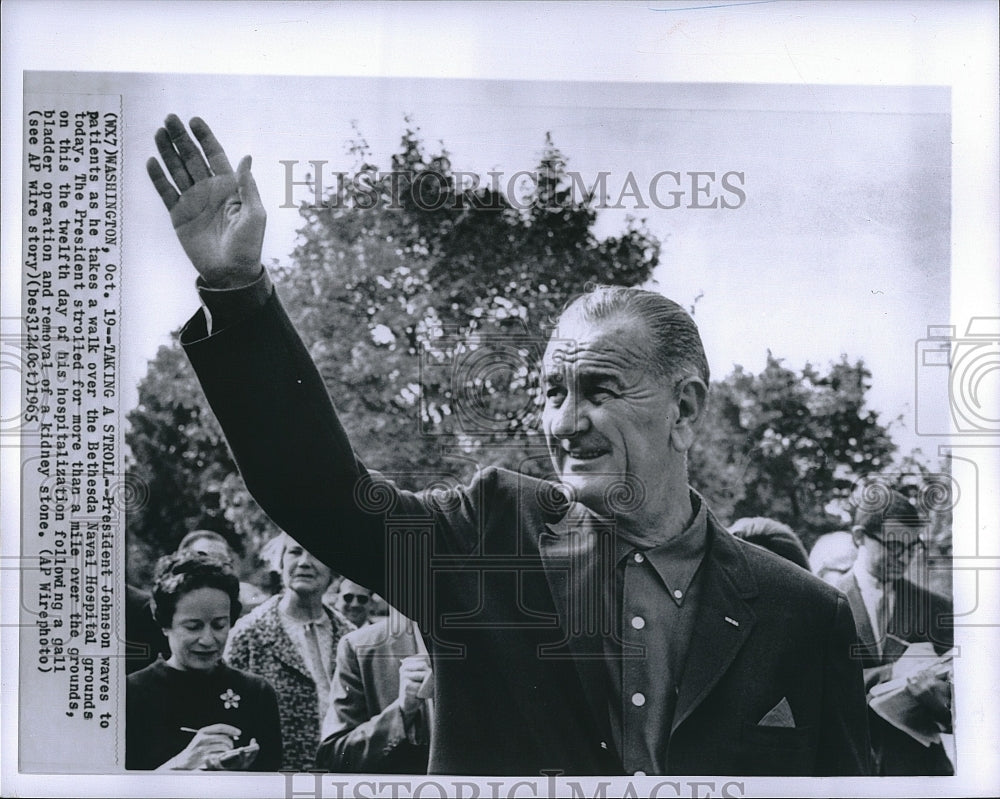 1965 Press Photo US President Lyndon B. Johnson, Gallbladder Surgery - Historic Images