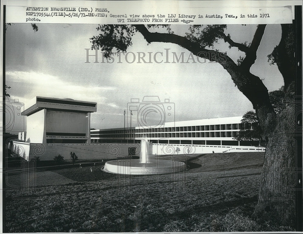 1971 Press Photo Lyndon B. Johnson Library, Austin, Texas, University Of Texas - Historic Images