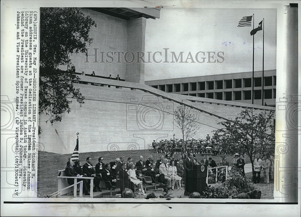 1971 Press Photo US President Richard M. Nixon, Lyndon B. Johnson Library - Historic Images