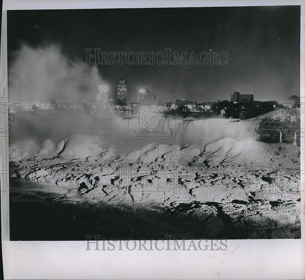 1963 Press Photo Niagara Falls, Ice And Snow, American Falls - Historic Images