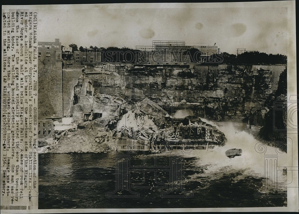 1956 Press Photo upper end of the Schoellkopf Power Station collapses under tons - Historic Images