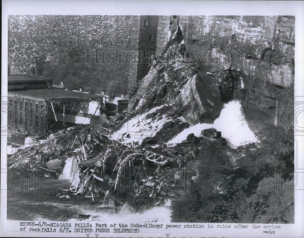 Press Photo Part of the Schoellkopf Power Station ruined after rockfalls. - Historic Images