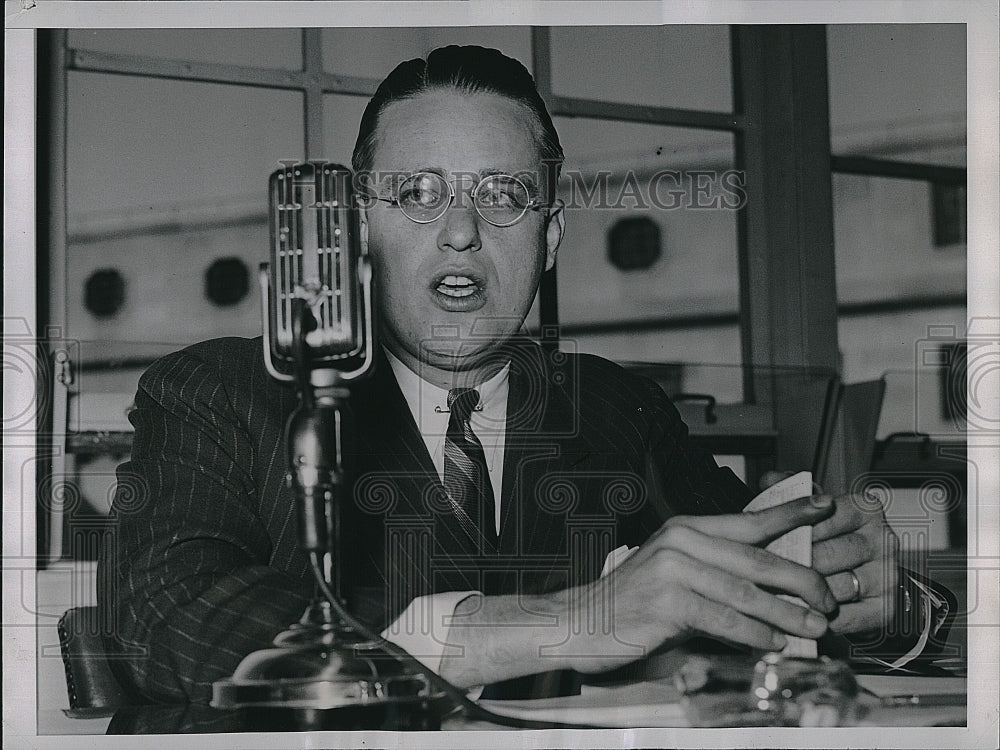 1939 Press Photo Elliot Roosevelt , son of Pres. testified at FCC Hearing. - Historic Images