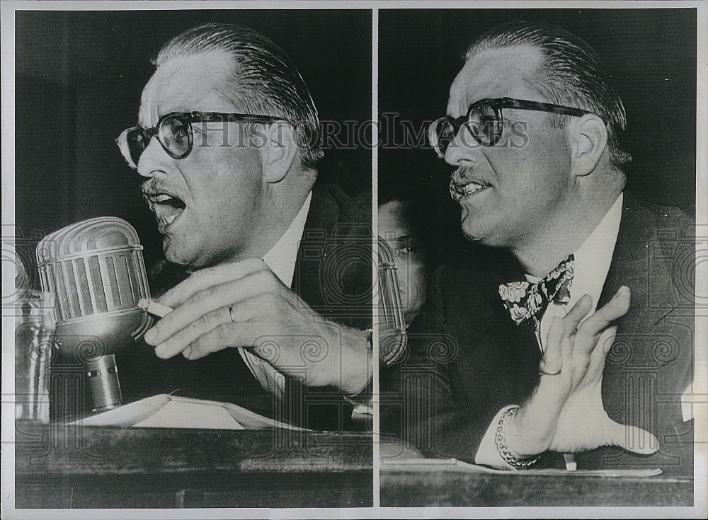 1947 Press Photo Elliot Roosevelt , son of Pres. testified at the Hughes Hearing - Historic Images