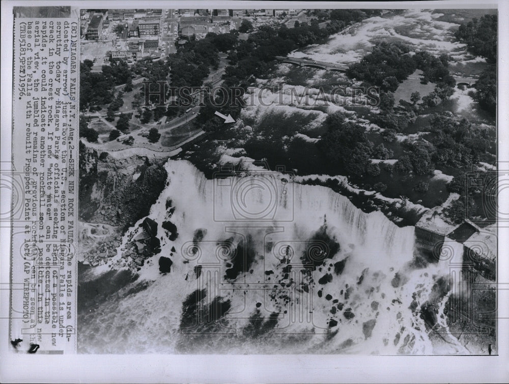 1956 Press Photo Ariel View Of Niagara Falls - Historic Images