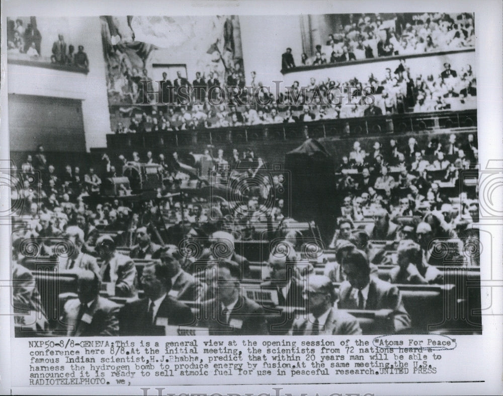 1955 Press Photo General View of the Atoms for Peace Conference in Geneva - Historic Images