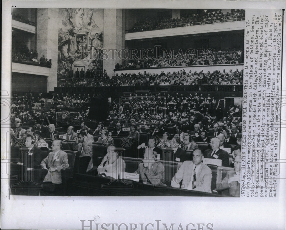 1955 Press Photo General View of the Atoms for Peace Conference in Geneva - Historic Images