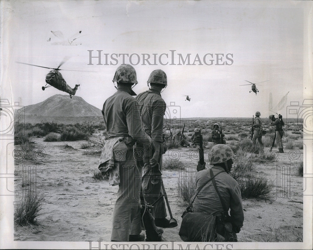 1961 Press Photo Chicago Marine Reservists ready to be airlifted - Historic Images