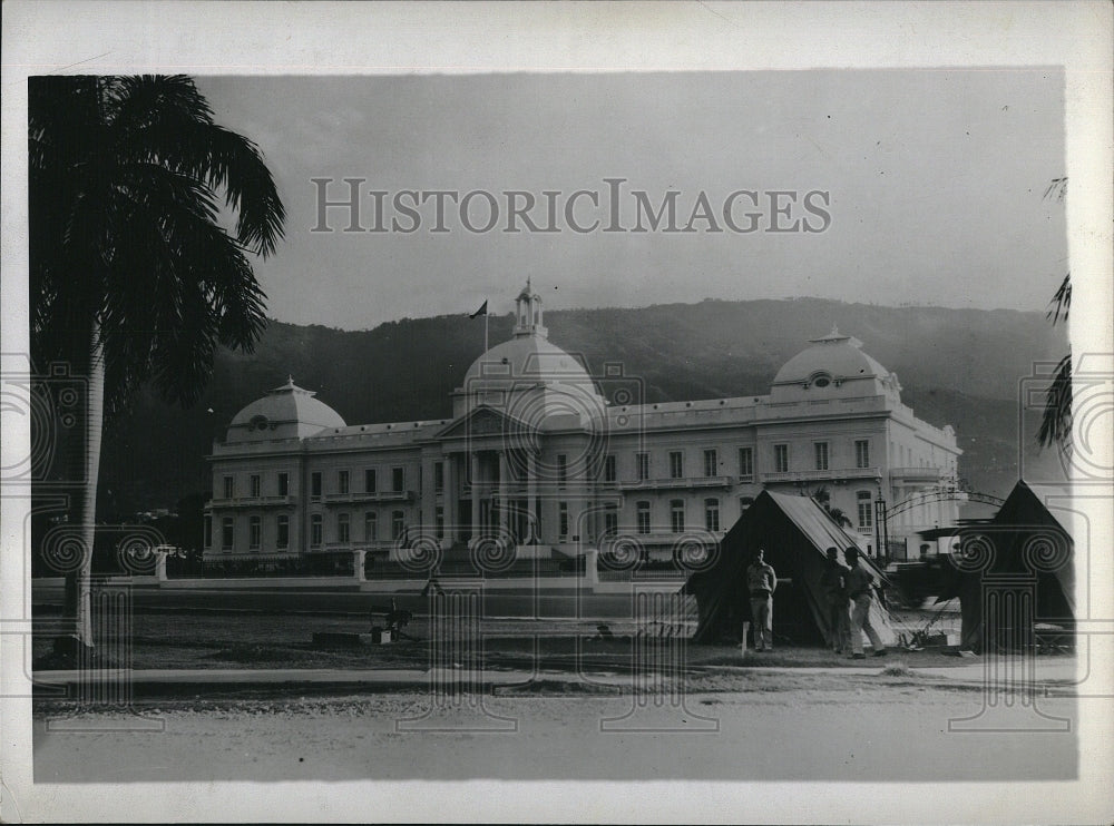 1929 Press Photo Us Marines Guard the Haiti Capital Building - Historic Images