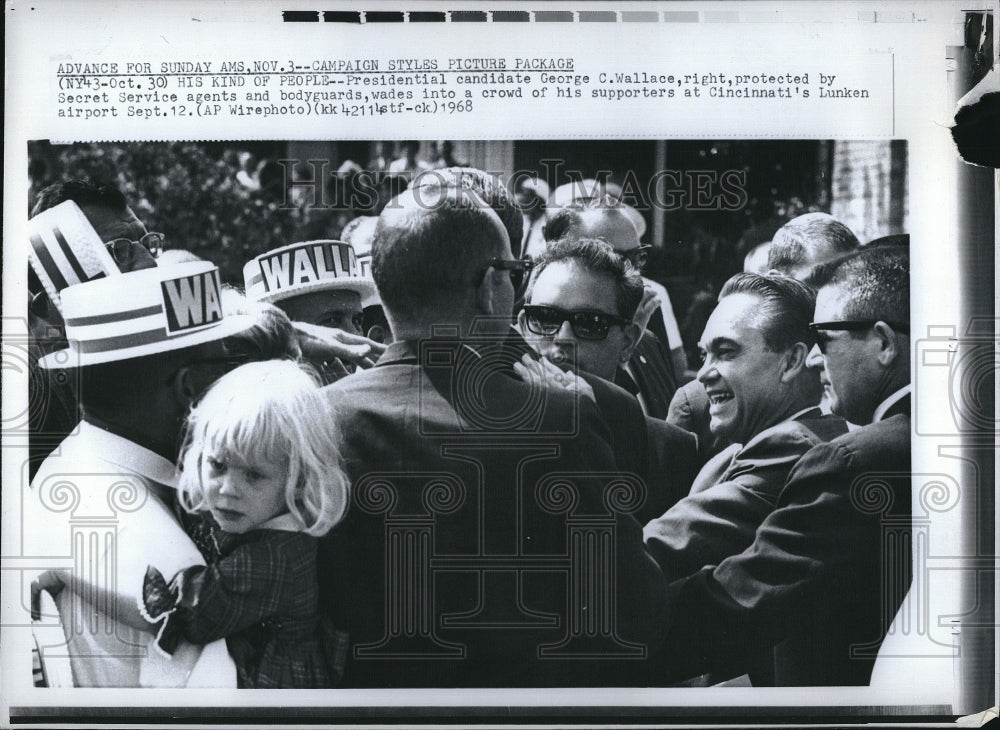 1968 Press Photo Presidential Candidate George C. Wallace - Historic Images