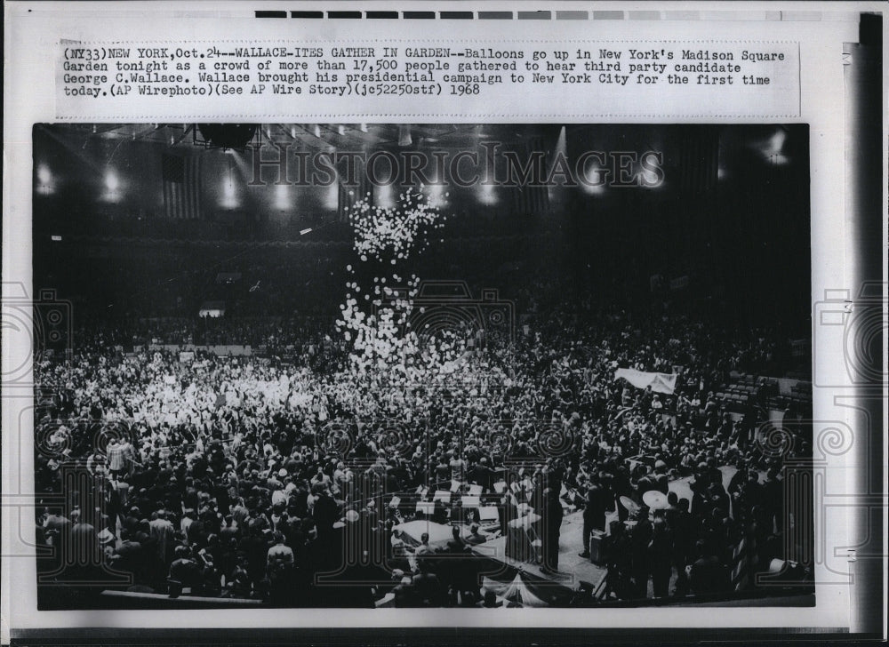 1968 Press Photo George C. Wallace Presidential Campaign - Historic Images