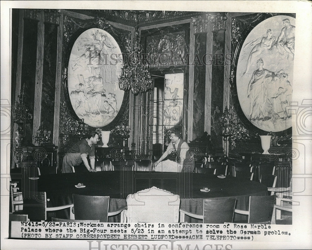 1949 Press Photo Conference room for the Big four to solve German problem - Historic Images