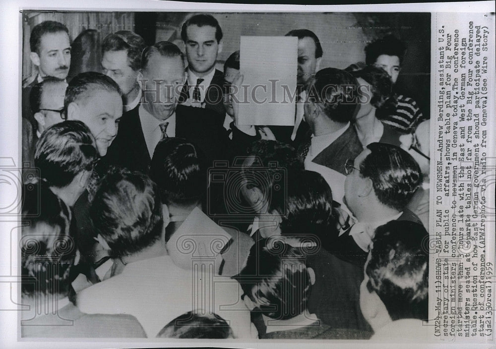 1959 Press Photo Andrew Berding Assistant US Secretary Of State - Historic Images