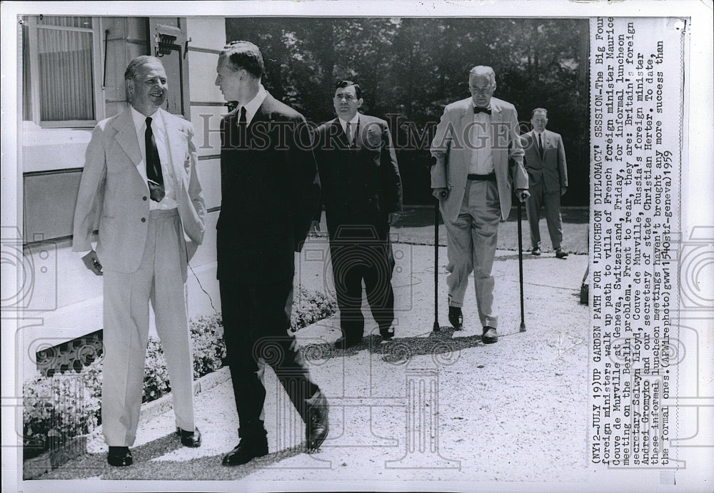 1959 Press Photo Big Four Foreign Ministers at Luncheon in Geneva Switzerland - Historic Images