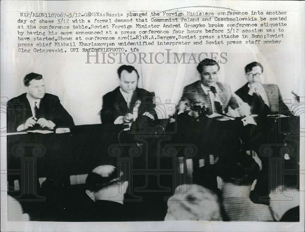 1959 Press Photo Soviet F Minister Andrei Gromkyo at the Foreign Confrence - Historic Images