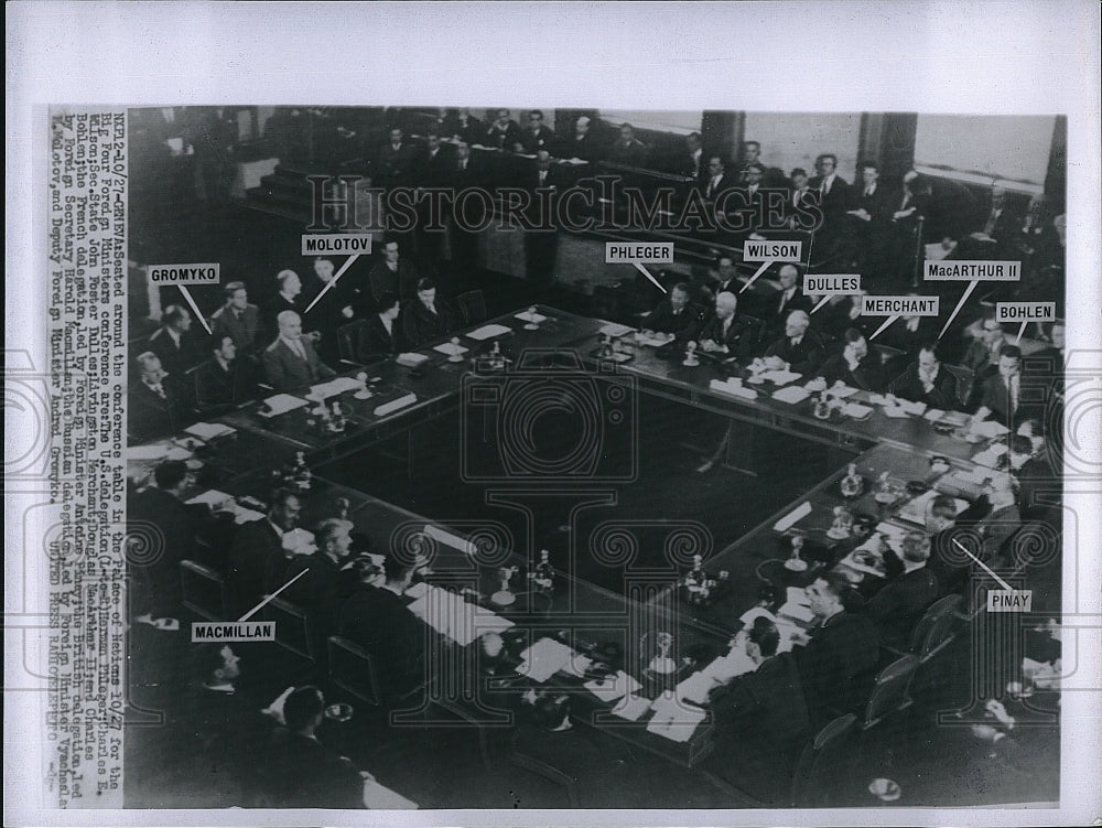 Press Photo The Big four Ministers Conference in Nation of Palace in Geneva. - Historic Images