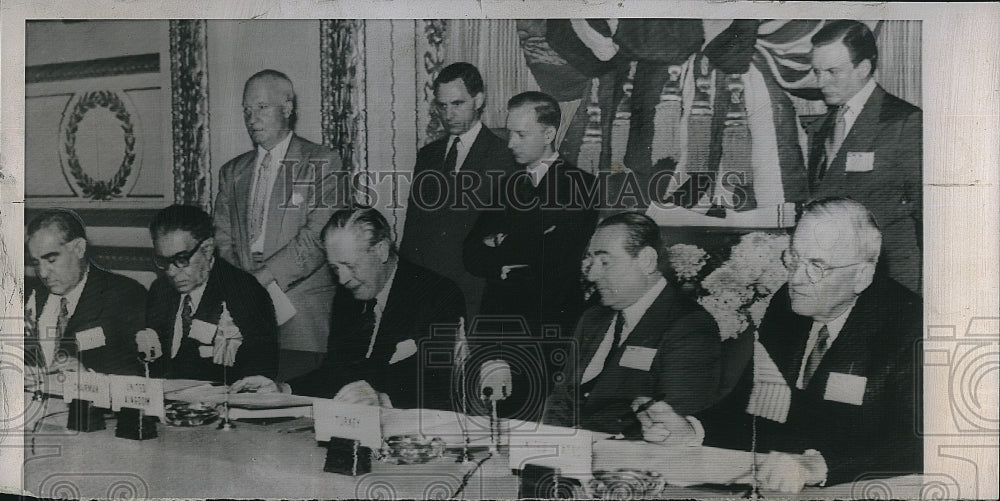 1958 Press Photo Baghdad Pact Conference Sec of State John Foster Dulles - Historic Images