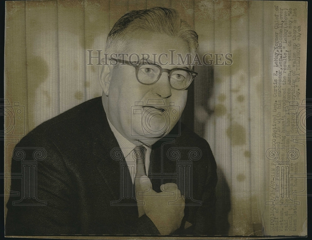 1967 Press Photo General Curtis LeMay Retired Former Chief of Staff - Historic Images