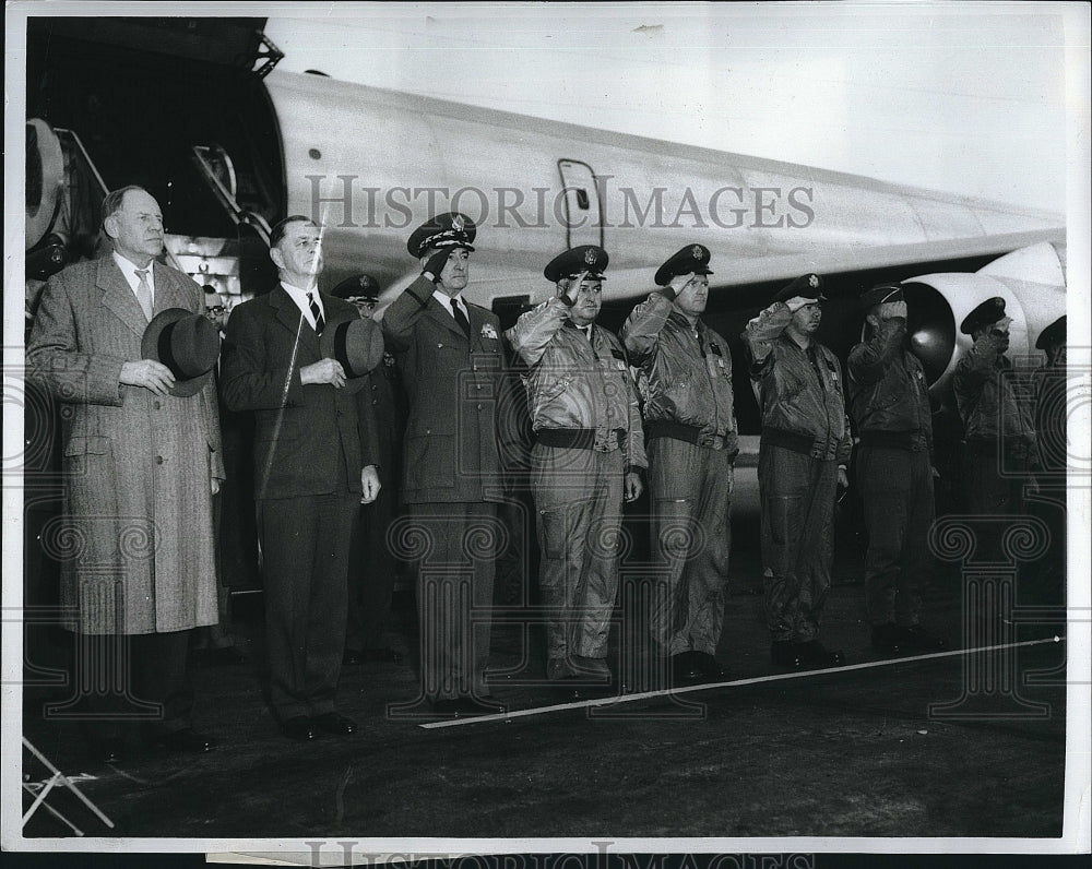 1971 Press Photo General Curtis LeMay USAF on KC-135 Tanker - Historic Images