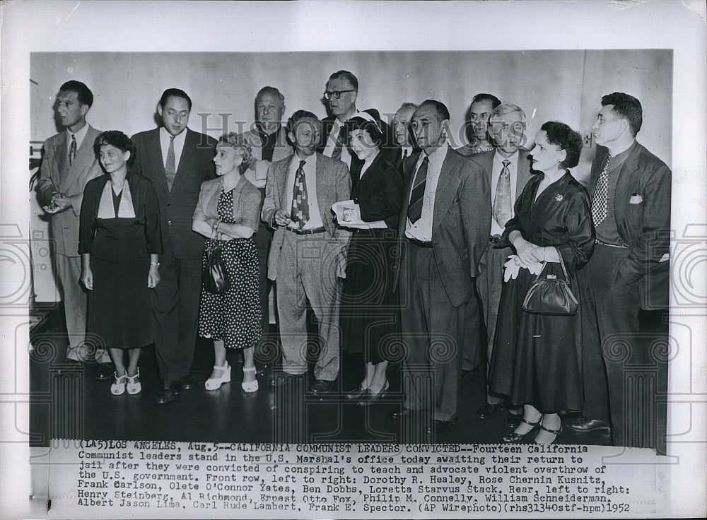 1952 Press Photo Communists indicted for advocating overthrow of government - Historic Images