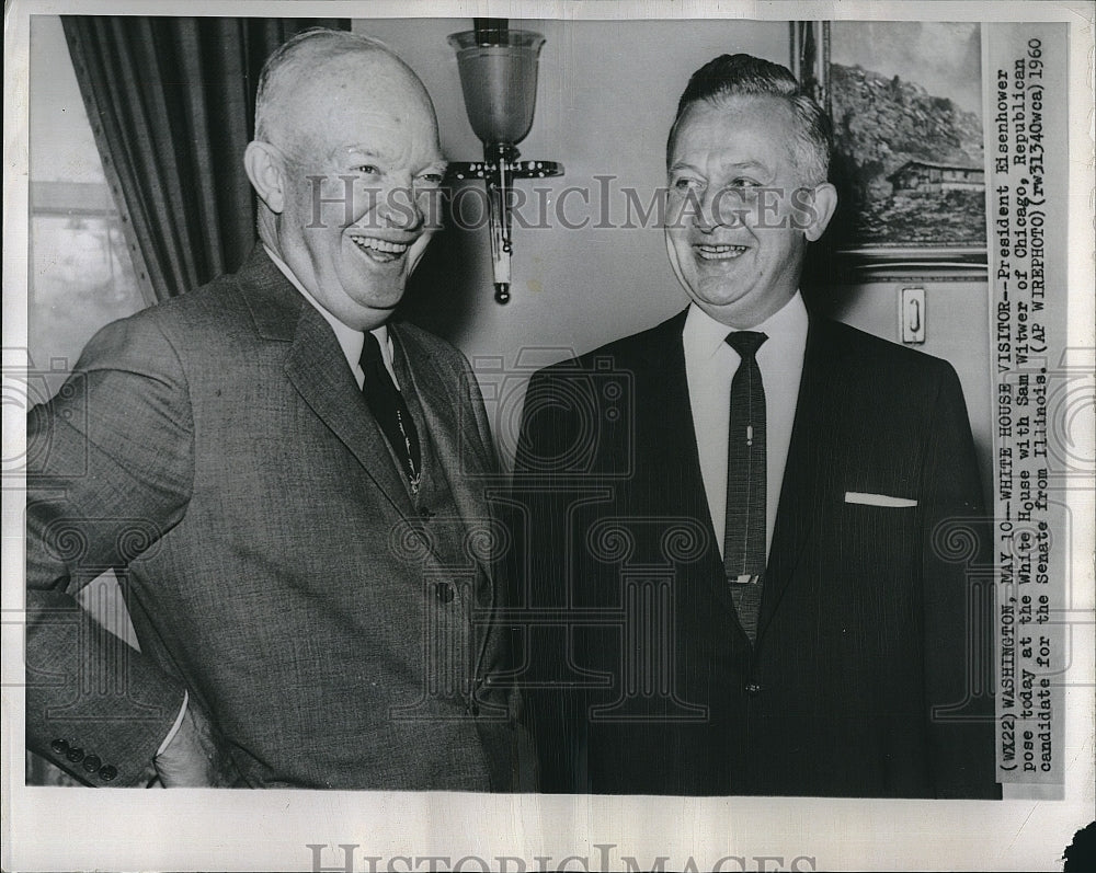 1960 Press Photo President Eisenhower, Sam Witwer, Republican candidate - Historic Images