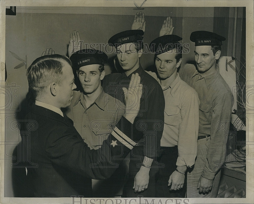 1950 Press Photo Four Alaskan enlist in US Navy - Historic Images