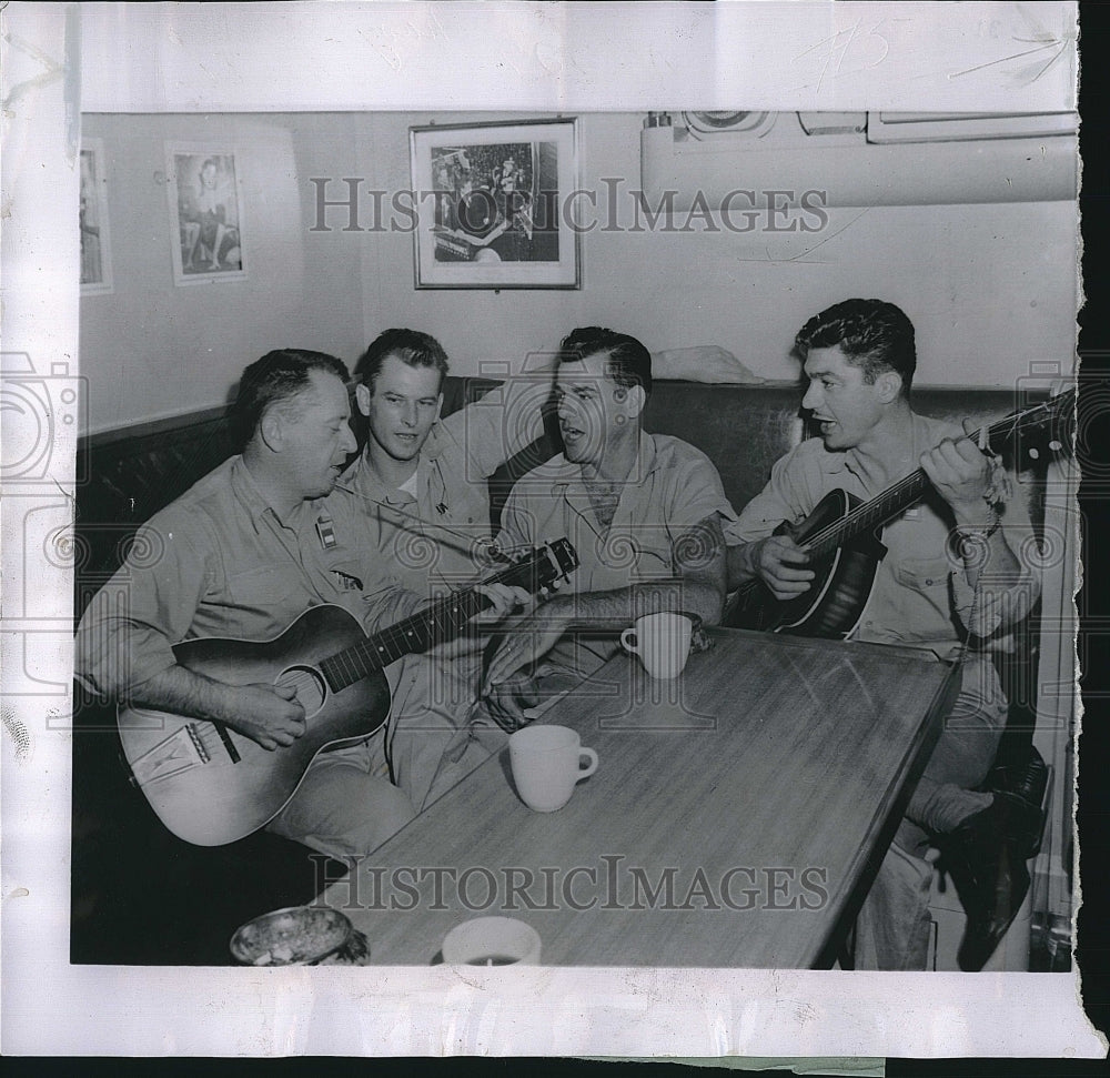 1958 Press Photo Chiefs aboard Nautilus Officers - Historic Images