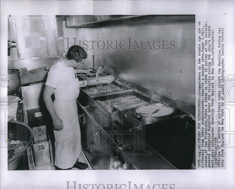 1958 Press Photo Roger A. Hall, seaman of San Francisco - Historic Images