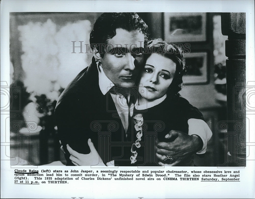 Press Photo Claude Hains and Heather Angel in &quot;The Mystery of Edwin Drood&quot; - Historic Images