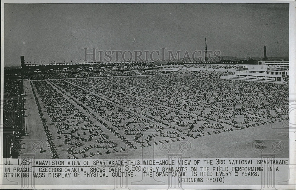 1965 Press Photo 3rd National Spartakade in Prague with 3500 gymnasts - Historic Images